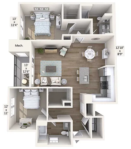 Floor plan B8-1189sq-Black-4601