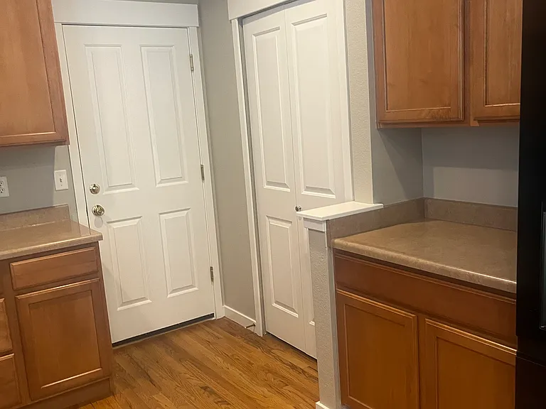 Door to two car garage