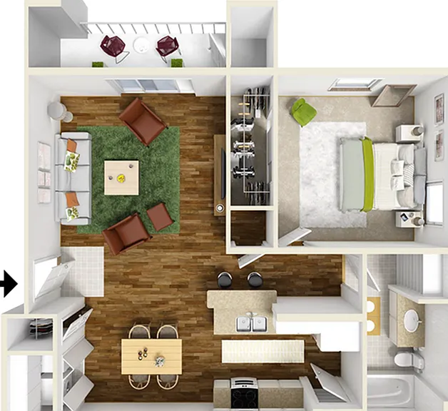 1 Bedroom 1 Bedroom