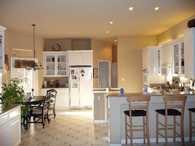 Lovely kitchen open to family room. 