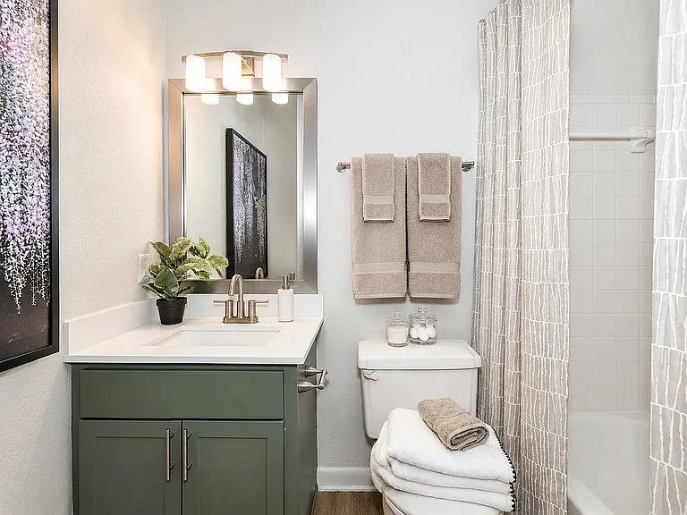 Modern apartment bathrooms with clean, stylish finishes.