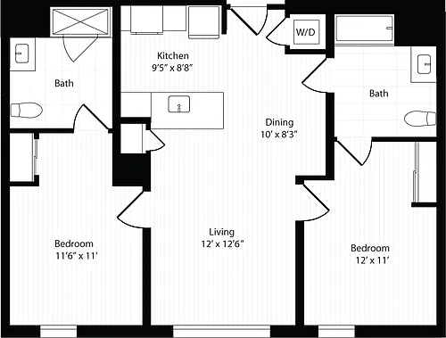 Floor plan 2 Bedroom F