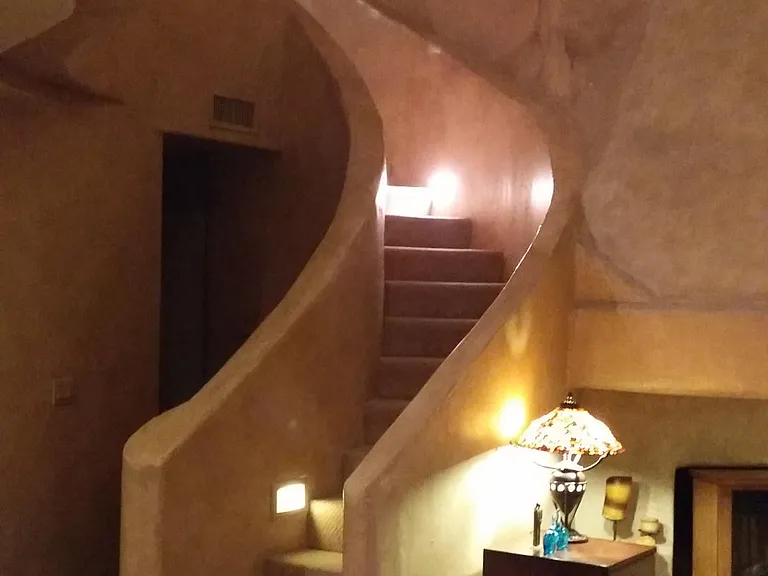 Your room is upstairs