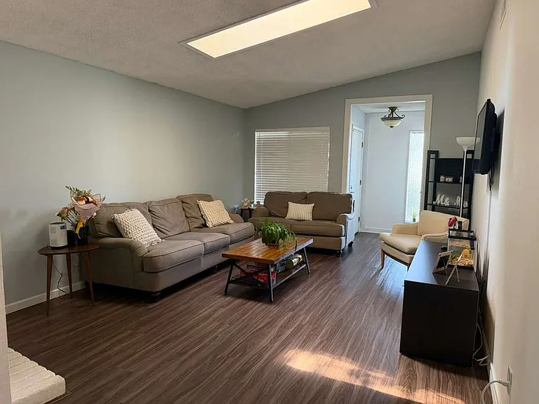 Living room with skylight