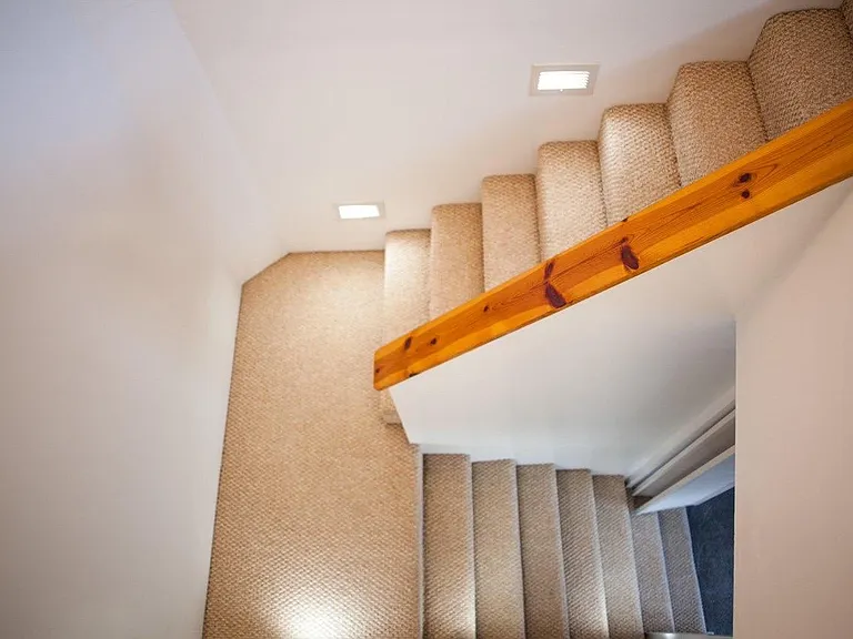 Stairway has path lighting