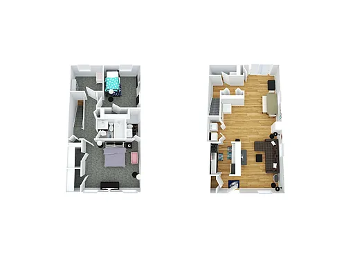 Floor plan 3BR - 2.5 BTH Townhome