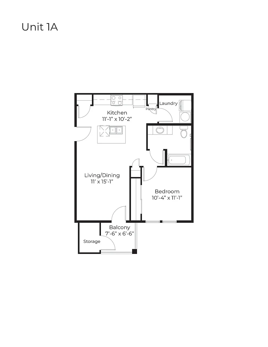 Floor plan 1 BR floor plan ADA