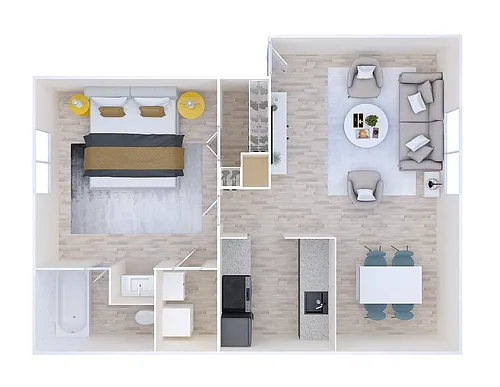 Floor plan 1X1-B