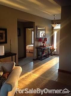 View into kitchen from living room.
