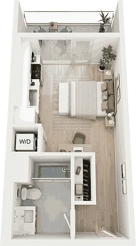 Floor plan Studio/1 Bath-S3