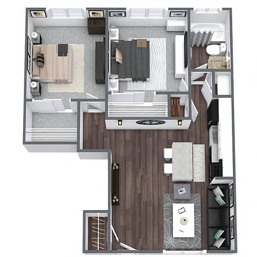 Floor plan B1: 2 Bed 1 Bath