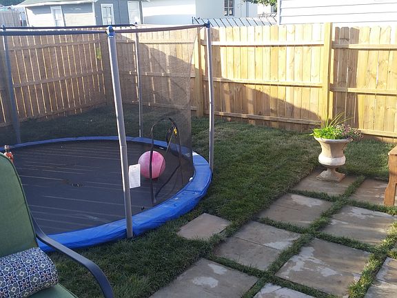 walk on "sunken" trampoline