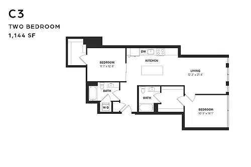 Floor plan C3 Two Bedroom