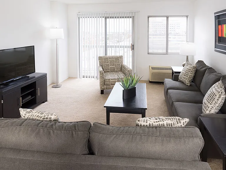 Ample room for furniture in our living rooms. Select homes also offer private balconies