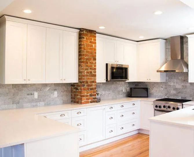 Kitchen view and cabinetry.