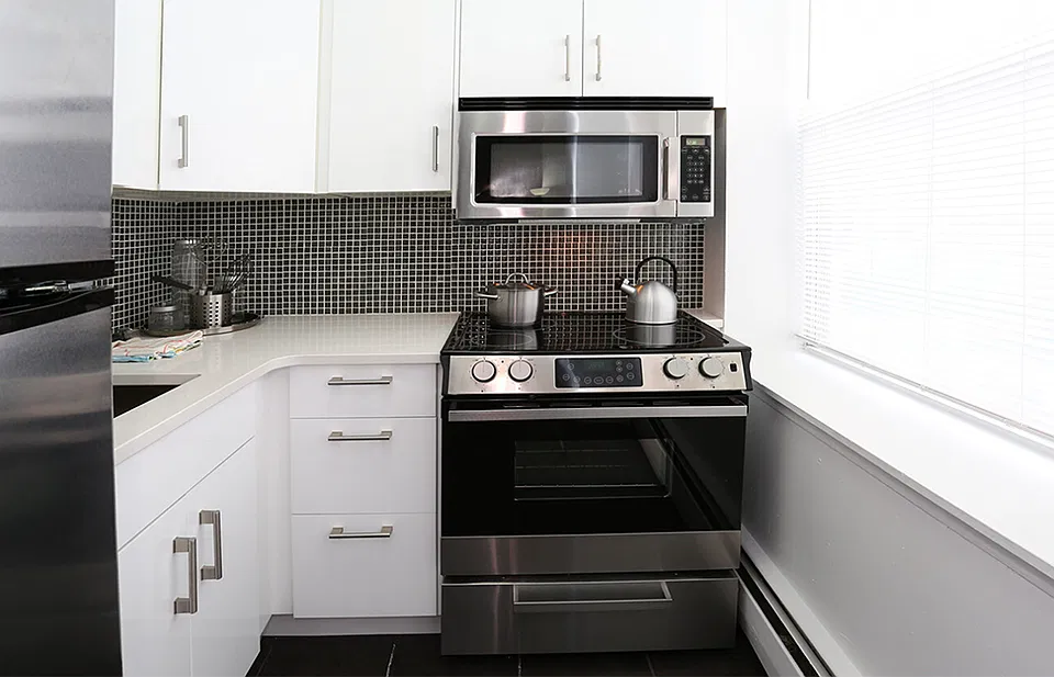 Cozy kitchen with contemporary features