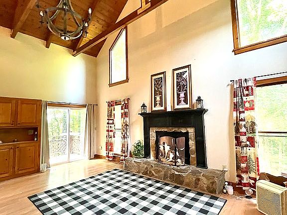 Large open den and fireplace