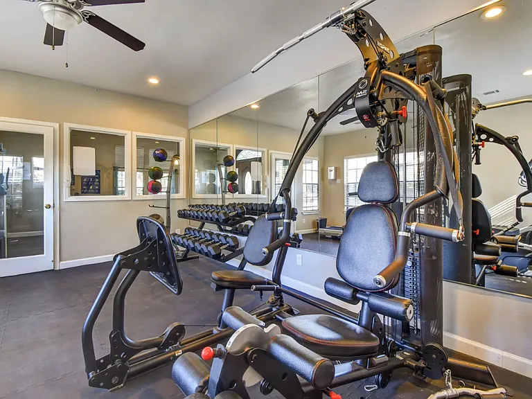 State-of-the-art fitness center equipped with cardio and strength training machines.