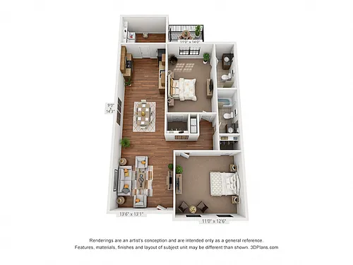 Floor plan 2 bedroom