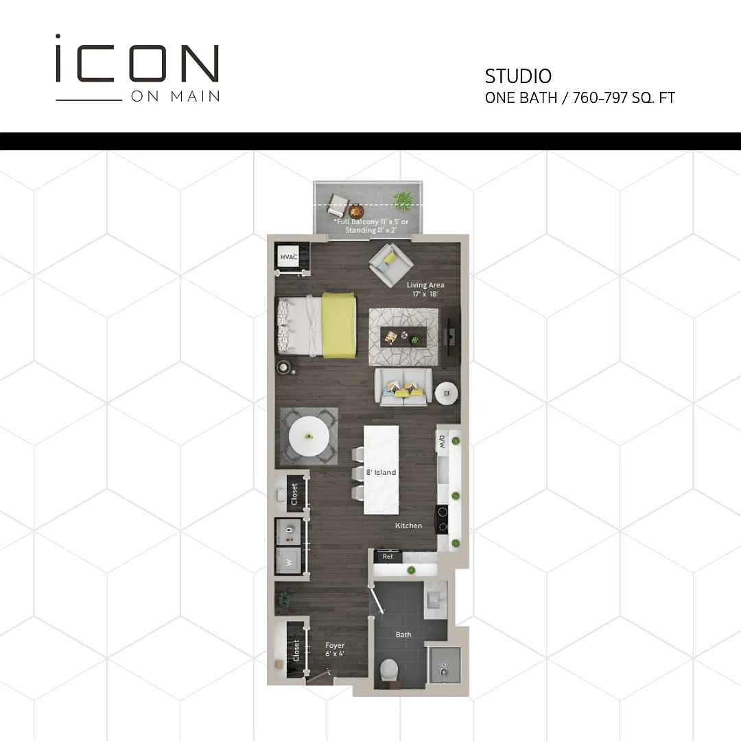 Floor plan Studio | 1 Bath