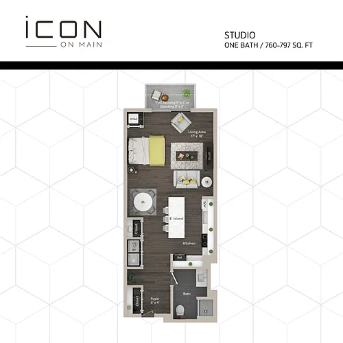 Floor plan Studio | 1 Bath