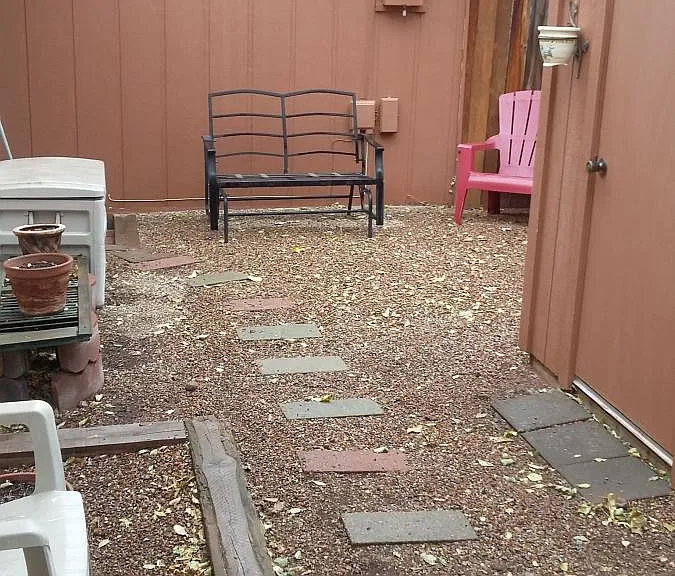 Small fenced yard
