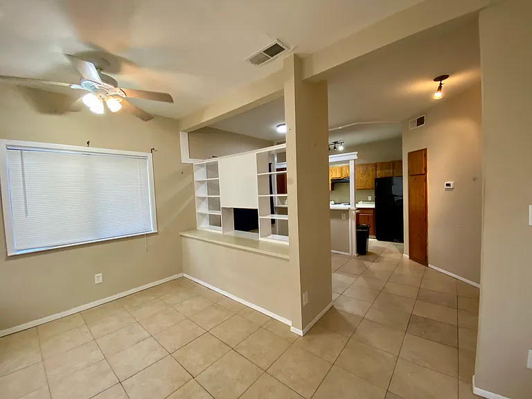 View from front door dining/office area and kitchen