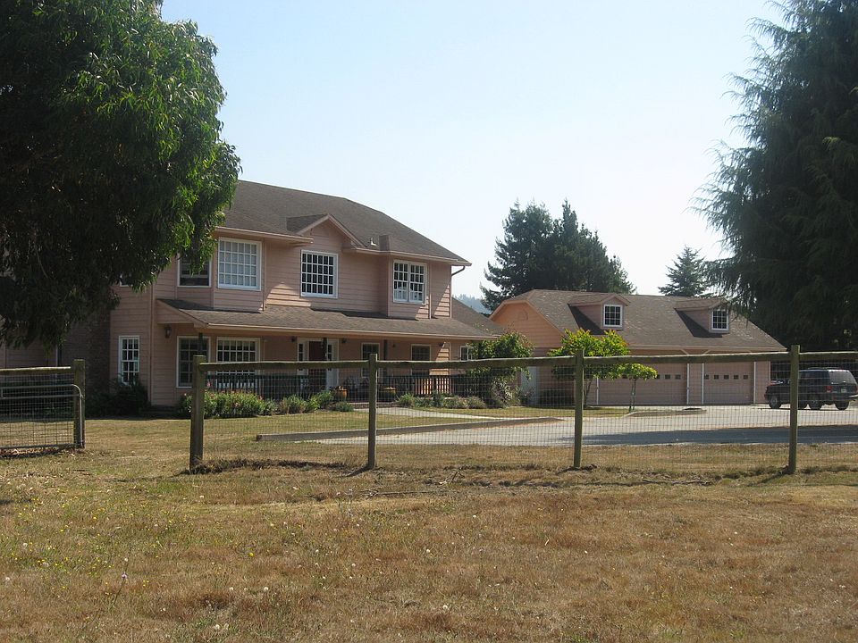 Close-up of home and huge garage