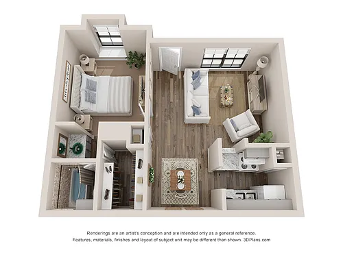 Floor plan 1 Bed 1 Bath Renovated 625 sq ft