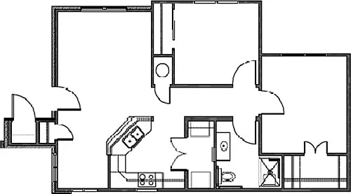 Floor plan Neodesha Apartments - 2 Bed 1 Bath