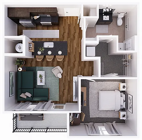 Floor plan Rockpointe-1E ADA