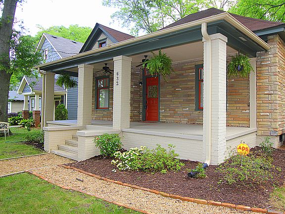 The front porch welcomes you to comfortable southern living in the heart of De