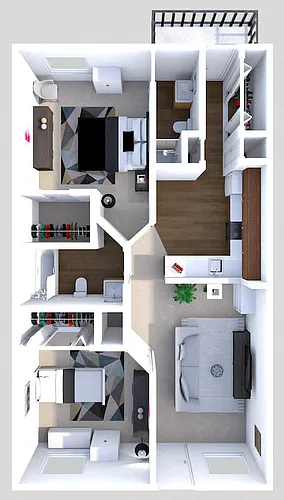 Floor plan 2 Bedroom 2 Bath