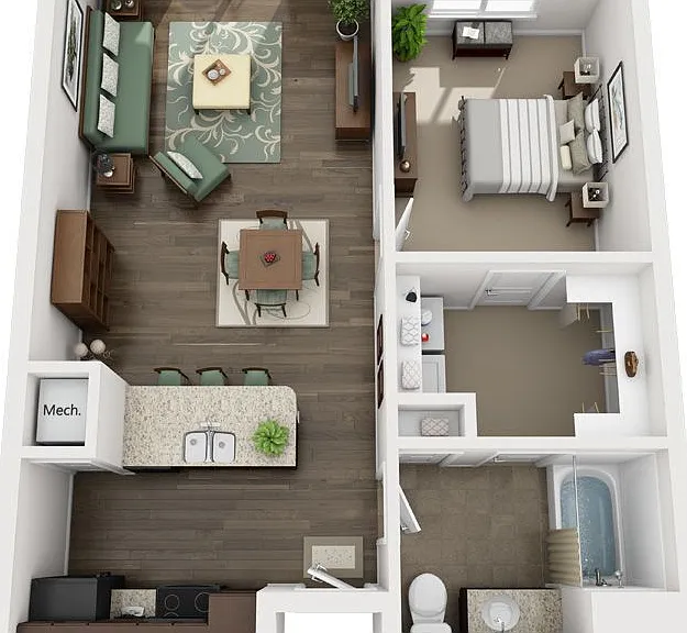 Cottages on 7th - 1 Bedroom - 1 Beds - 1 Baths - 677 Sq. ft.