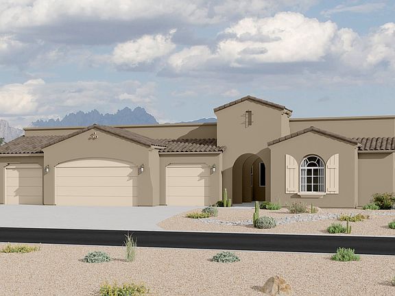 Spanish Elevation 4 Car Garage