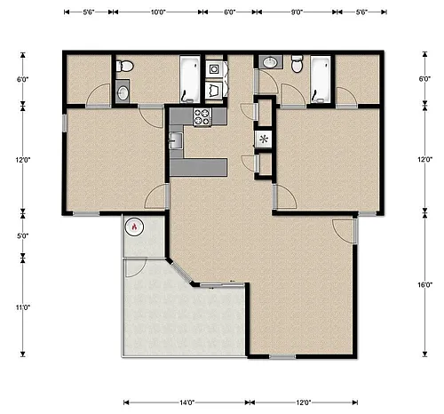 Floor plan 2X2