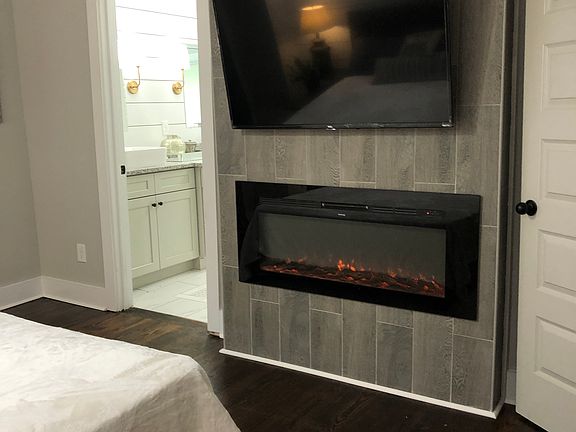 Fireplace with 50” smart TV