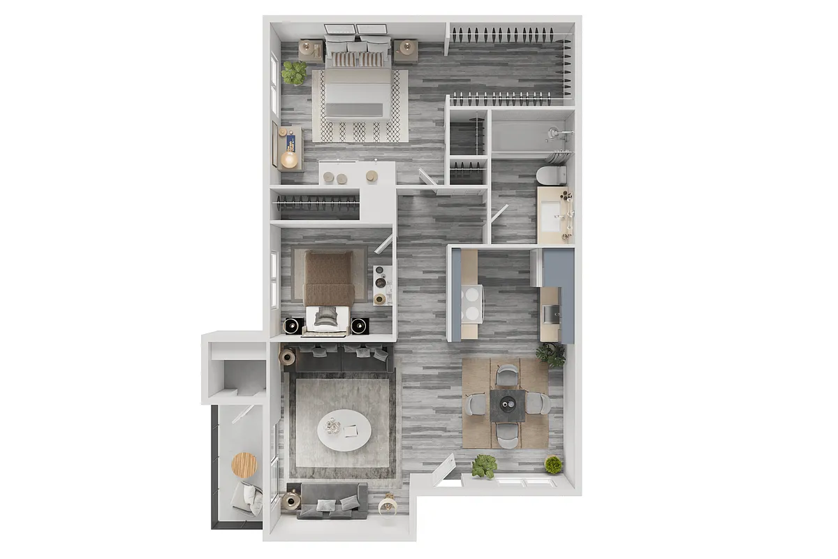 Floor plan 2 Bed 1 Bath