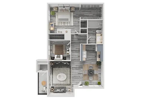 Floor plan 2 Bed 1 Bath