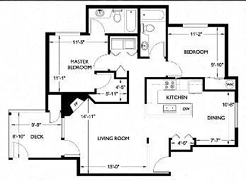 Floor plan 2 Bedrooms 2 Baths