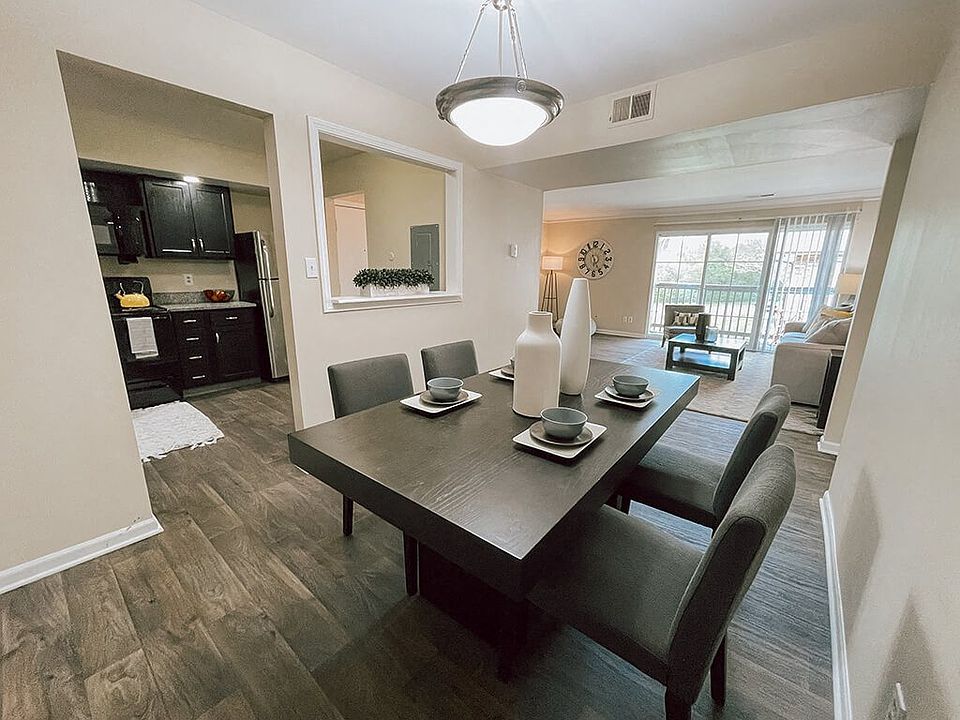 Dining Area with Wood Style Flooring