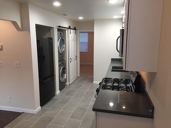 Kitchen with Stackable Washer/Dryer