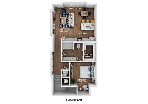 Floor plan One Bedroom Carriage Home