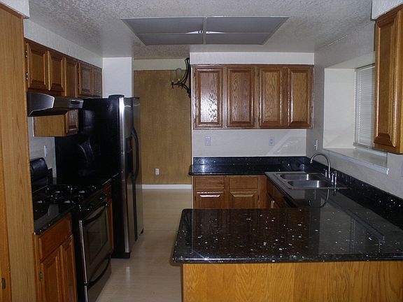 Granite top counters, stainless steel appliances