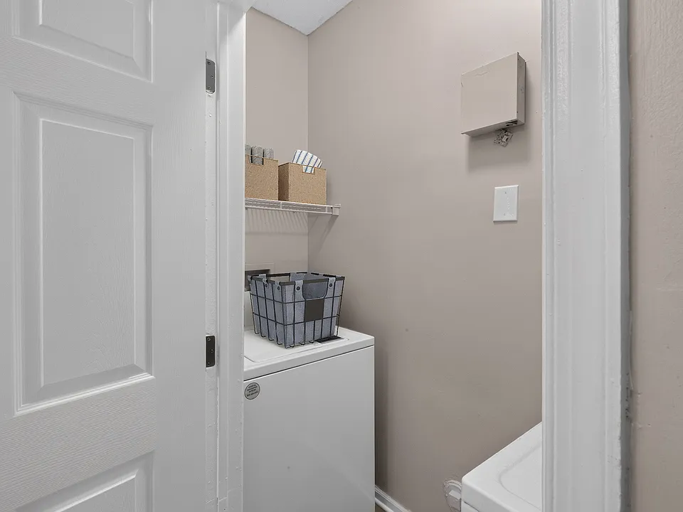 Effortlessly manage your laundry in this convenient in-unit washer and dryer setup, perfect for busy lifestyles. Enjoy modern living at Eagle Rock Apartments at Belcamp. Schedule a tour today to see this amenity in action!