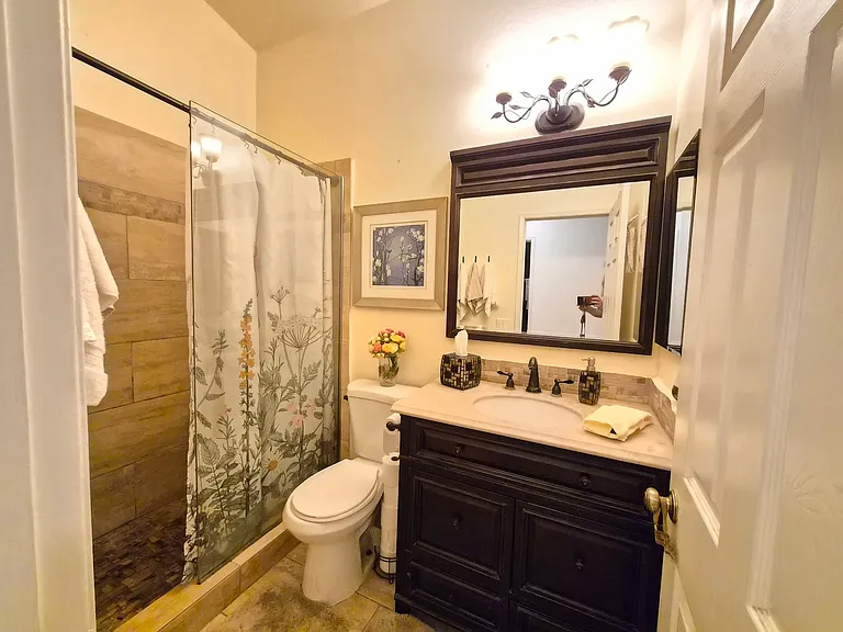 Updated bathroom with walk in shower