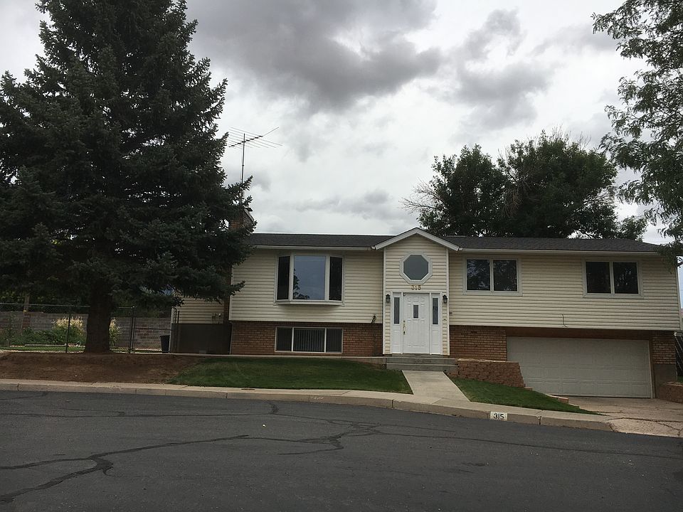Front yard and garage