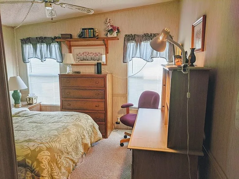 guest bedroom desk area