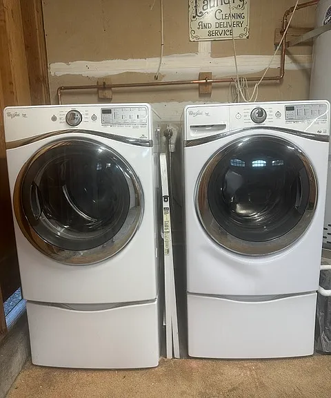 Washer and Dryer located in garage