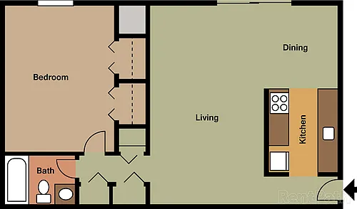 Floor plan 101 - 1 Bedroom